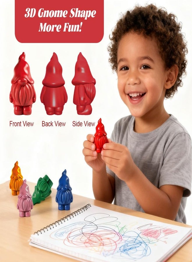 VKTEN Gnome-Shaped Toddler Crayons, 12 Colors Non-Toxic Washable Crayons for Kids - Perfect Stocking Stuffers Christmas Gifts Easter Basket Stuffers for Babies Toddler - Image 4